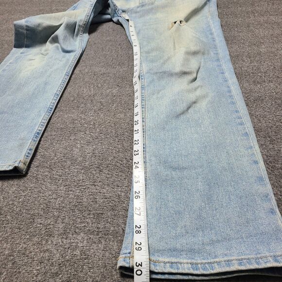 Hollister Mens Jeans 29x30 Blue Slim Straight Epic Flex Distressed Denim Pants - Picture 2 of 10